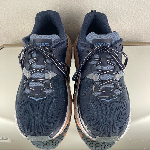 !SOLD! HOKA One One Mood Indigo Blue Dusty Pink Gaviota 2 Running Sneaker Shoes - Picture 7 of 13